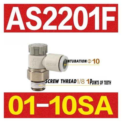 Vanne de régulation débit pneumatique AS3201F-03-12SA de forme coudée - 3