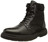 boss boots Mit Innenfutter BOSS Herren Jacob Halb Halbhohe Hybrid-Boots aus genarbtem Leder mit charakteristischer Lasche hinten Schwarz 46 Größe 46