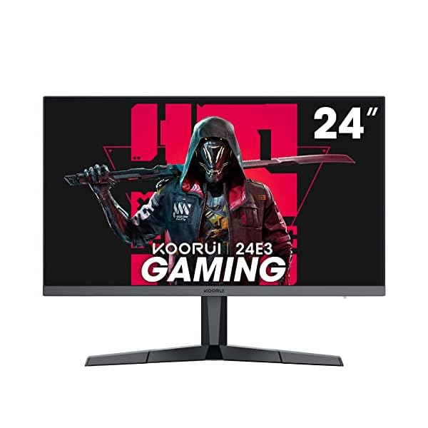KOORUI Monitor Gaming 24 Pulgadas, 165Hz 1080p 1ms IPS, FreeSync G-Sync, Pantalla Ordenador HDMI, Inclinación Ajustable, Eye Care, Montaje en Pared VESA (FHD HDMI x 2, DisplayPort) Negro