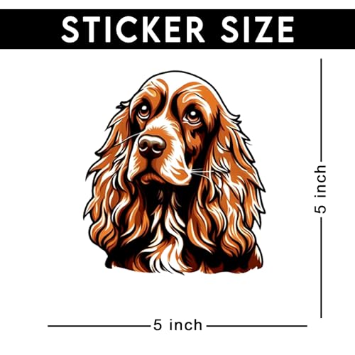 Image of Cocker Spaniel Dog Sticker Cute Cocker Spaniel Vinyl Decal Waterproof Dog Lover Sticker for Laptop Water Bottle Car Window Notebook Pet Lover Puppy Gift