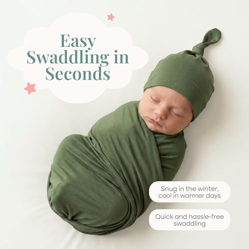 Image of Caden Lane Baby Swaddle & Receiving Blanket, Soft, Breathable & Temperature-Regulating Bamboo Viscose Fabric for Swaddling Newborns, Gender Neutral Infant Blanket for Boys & Girls