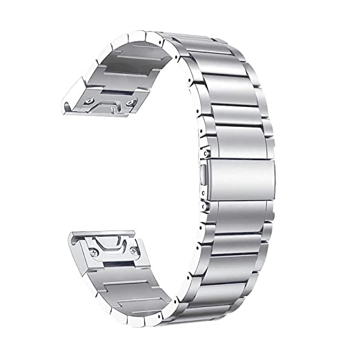 EMSea Correa de repuesto compatible con Garmin Fenix 5/Fenix 5 Plus/Forerunner 935/Instinct/Fenix 6 correa de repuesto de 130-210 mm, 22mm, Acero inoxidable