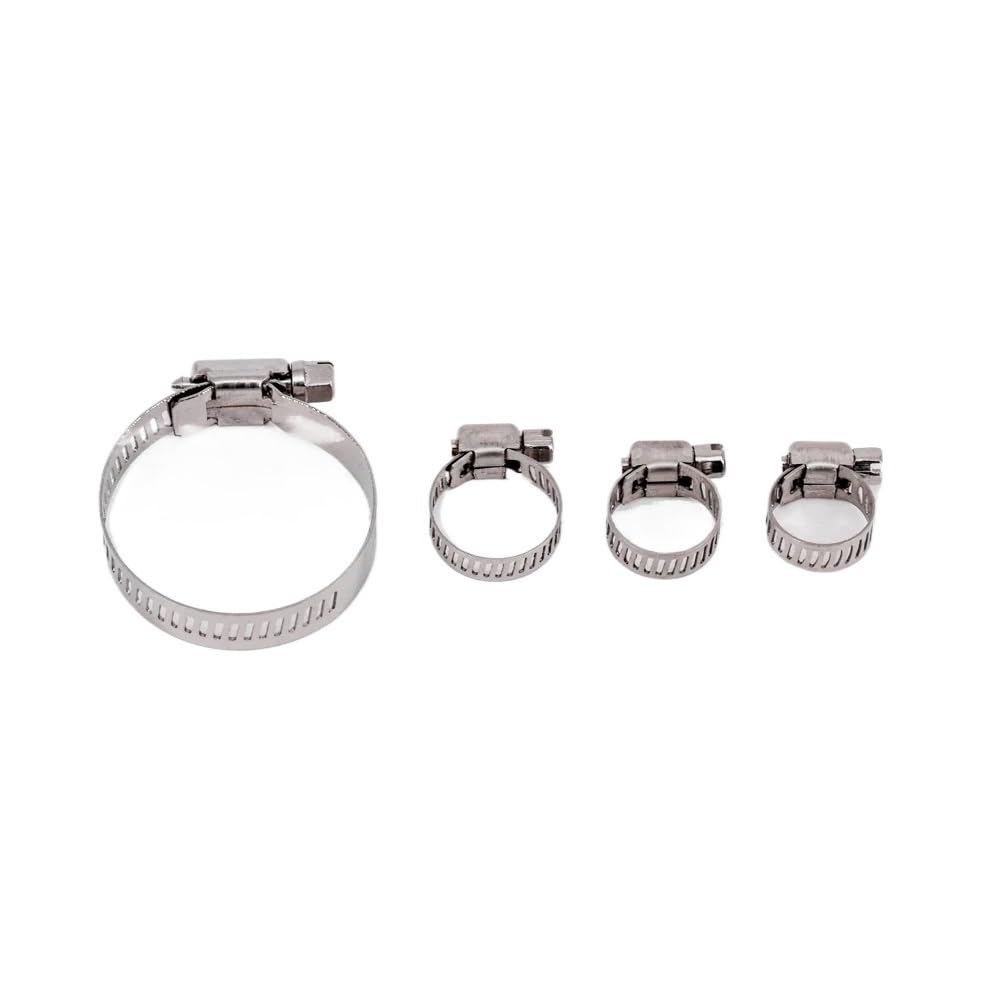 5 PCS Hose Clamp 6-12mm 1/4" 3/8" 304 Stainless Worm Drive Spring Clip Water Fuel Line Homebrew(40-63mm)