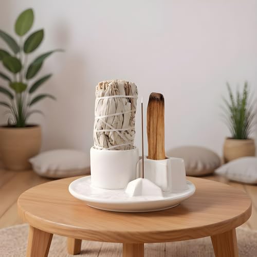 Brûleur à bâtonnets d'encens et support multifonctionnel bougie pour détente - 3