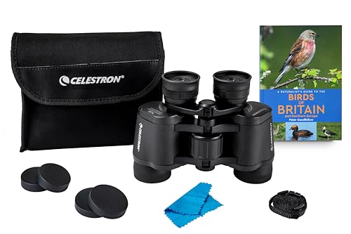 Celestron 73151 LandScout 7x35mm - Wodoodporny zestaw milosnika ptaków Celestron 73151 LandScout 7x35 mm: powlekane soczewki, szklo optyczne K9, atlas ptaków Wielkiej Brytanii i Europy Pn., czarny