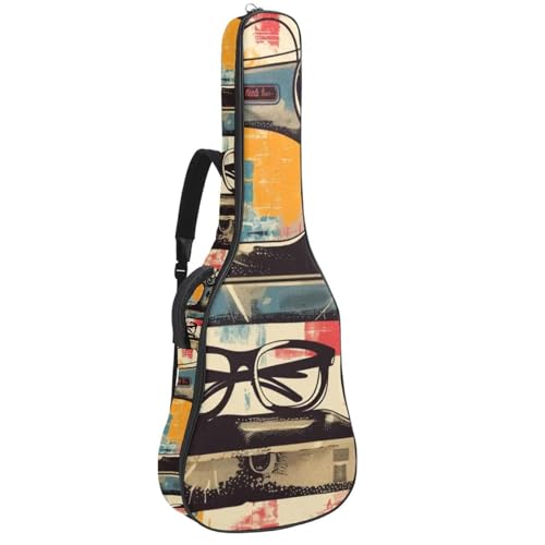 Housse de guitare basse de 104 cm avec double bandoulière réglable en tissu Oxford