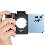 Camera Handle Phone Holder with LED Light - Phone Holder for iPhone and Mobile Phones, Perfect for Photography and Videography