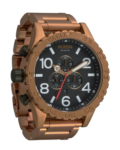 Nixon Reloj crono 51-30 para Hombre, Bronce/Negro, One Size, Crono 51-30