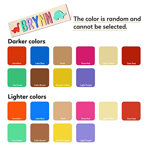 Bosajewel Personalized Name Puzzle With 2 Dinosaur Custom Wooden Baby Toddler Name Puzzles Within 9 Letters For Kid Preschool Pegged Puzzles Toys Easter Christmas Birthday Gift #TOP5