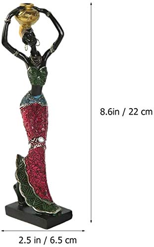 image for koTTIYA Taotenish 2pcs African Sculpture Women Figure Girls Tribal Lad