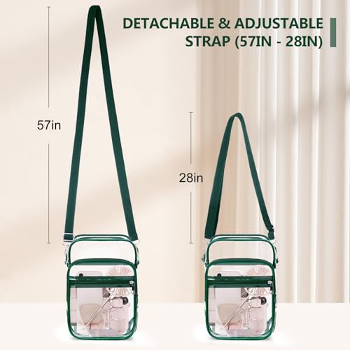 Image of Blvornl Clear Crossbody Bag with Adjustable Shoulder Strap, Stadium Approved PVC Purse Bag, Messenger Bag