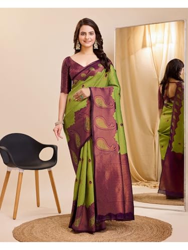 Image of Avantika Fashion Women's Kanjivaram Soft Silk Banarasi Sarees With Blouse Piece For Women