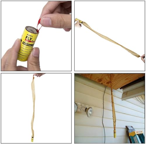 Plai Pesticide Free Fly Paper Strips Sticky Catchers Set Fruit Fly Trap Insect Sticky Trap for Indoors and Outdoors Use (24 Pack)