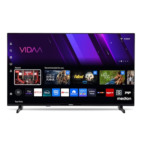 MEDION Téléviseur Full HD 80 cm (32 Pouces) (Smart TV, HDR, VIDAA Store, Netflix, Prime Video, Disney+, DAZN, Paramount+, HbbTV, PVR, Bluetooth), MD 832101