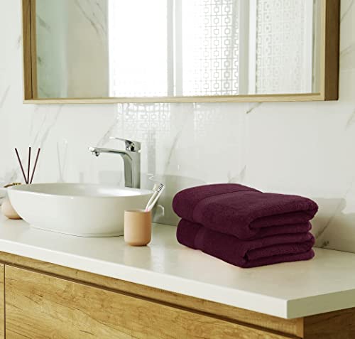 Image of Utopia Towels 8 Piece Luxury Towel Set - Majestic Plush, Super Absorbent & Quicker-to-Dry, Thick 100% Ring Spun Cotton Towels for Bathroom, Spa & Hotel - 2 Bath, 2 Hand, 4 Washcloths, Burgundy