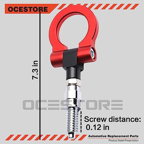 Ocestore Track Racing Style Tow Hook Towing Eye Cnc Aluminum Screw On Front Rear Bumper Replacement For 3 Series E36 E46 E90 E91 E92 E93 318 320 323 325 328 330 335 M3 1992 To 2012 (Red) #TOP5