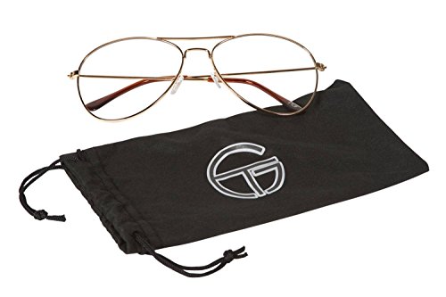 Clear Lens Aviator Sunglass, Gold 4 Pack2