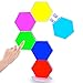Kangtaixin Lumières LED, Lumières RGB à Épissure Hexagon avec USB Charge à Commande Tactile, Panneaux LED de Lumière D'ambiance pour la Décoration de Bricolage à la Maison (6 Paquet)