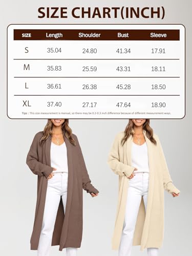 Lillusory Long Sweaters For Women 2024 Fall Coats Fashion Clothes Oversized Slouchy Chunky Knit Open Front With Pockets Navy L thumb #5