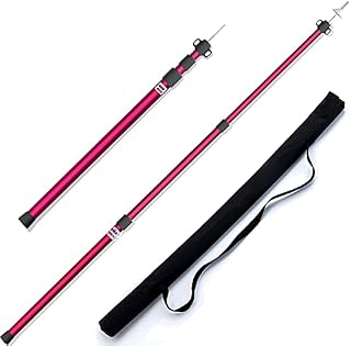 YHMT Tarp poles, tent poles, Aluminium Telescoping Camping Pole 3 Section, Adjustable Awning Pole for Outdoor Camping Tent Awning Fly Canopy Sun Sails Tarpaulin Trap, 90-230cm, Red