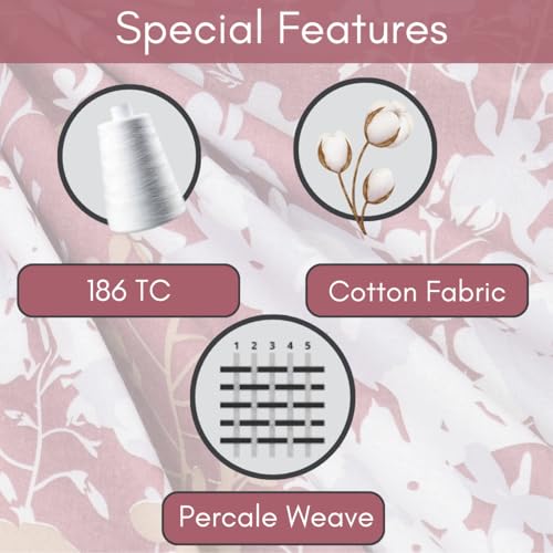 Image of Mafatlal 186 Tc Corsica Cotton Bedsheet for King Size Bed | 108 X 108 Inches | Cool-Touch Summer Sheets for Breathable Sleep Comfort | 2 Pillow Covers | Mineral Red