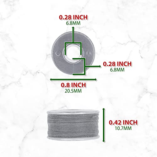 Mandala Crafts Prewound Bobbin Thread – Gray Prewound Bobbins For Embroidery Machines Singer Brother 144 Pcs Class 15 60/2 60Wt #TOP2