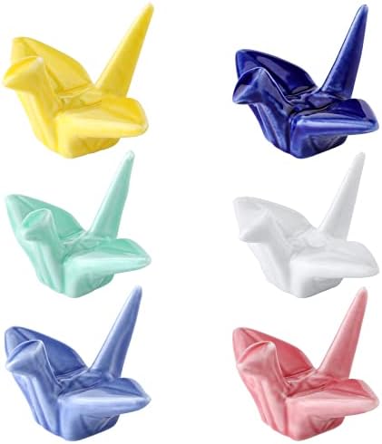6 Pack Ceramic Chopstick Rest Porcelain Chopstick Holder for Spoon Chopsticks Knife Tableware Origami Crane