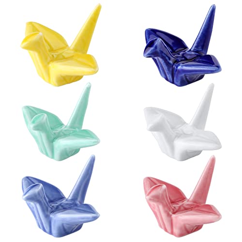 6 Pack Ceramic Chopstick Rest Porcelain Chopstick Holder for Spoon Chopsticks Knife Tableware Origami Crane