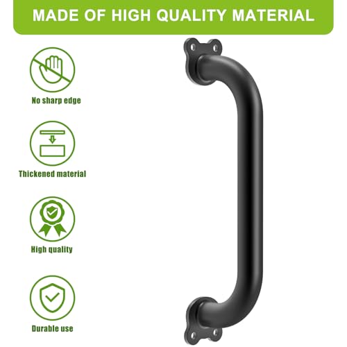 Dolibest 6 Pack 12-Inch Safety Handle, Metal Safety Playground Handles,Sturdy Playground Handle Bars & Wider Base Design, Playset Handles for Climbing Frame, Treehouse, Swing Set Accessories-Black - image 3