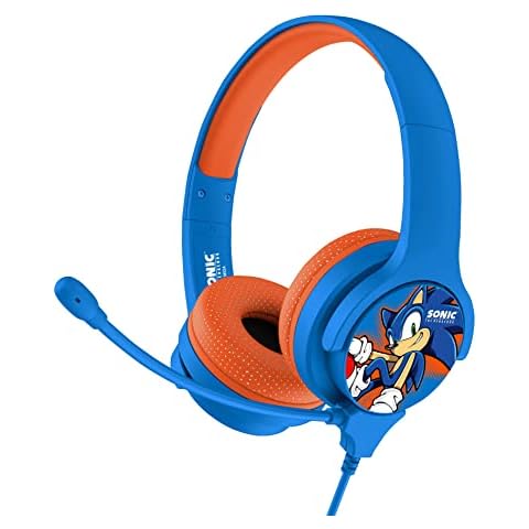 OTL Technologies SH0907 Sonic The Hedgehog Interactive Wired Study Headphones with Detachable Mic Cover
