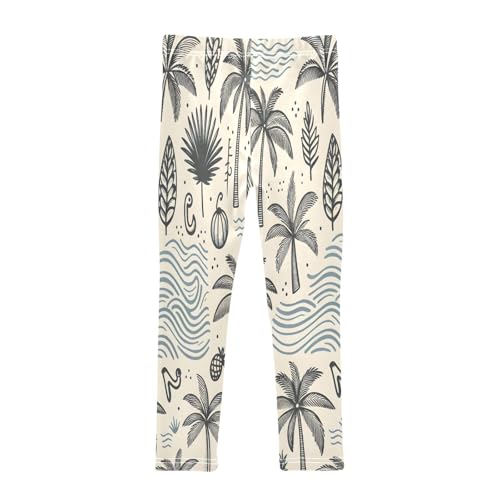 Bolaz Toddler Girls Leggings Printed Yoga Pants Leggings Grey Coconut Tree for Kids2