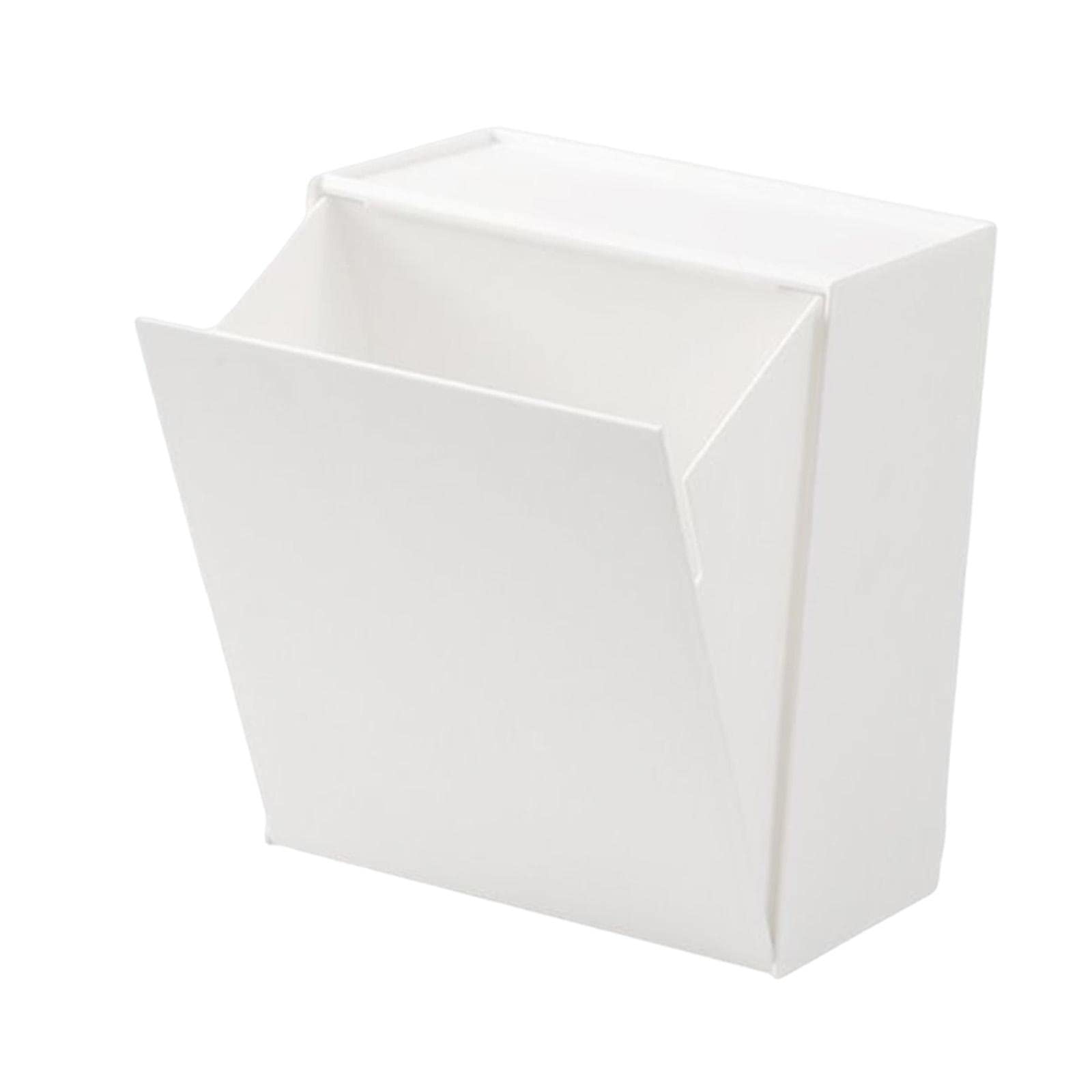 perfk Organizador de almacenamiento para encimera de tocador de baño, dispensador de toallas de papel con estante de pañuelos, caja contenedora, Blanco