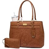 LOVEVOOK Laptoptasche Damen 15,6 Zoll, Wasserdichte Handtasche Arbeitstasche Damen Groß, Leicht Business Shopper Tasche, PU Leder Aktentasche Schultasche Lehrertasche für Uni Schule Büro Arbeit