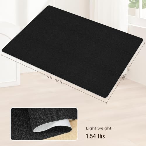Image of Sycoodeal Office Chair Mat for Hardwood Floor,Slip Resistant Floor Mat for Rolling Chairs,Easy to Clean,Large Floor Protector Office Computer Gaming Chair,Black(36 inchx48 inch)