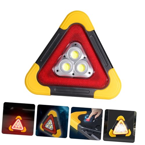 Triangle de sécurité réfléchissant LED compact avec support stable et lampe de travail
