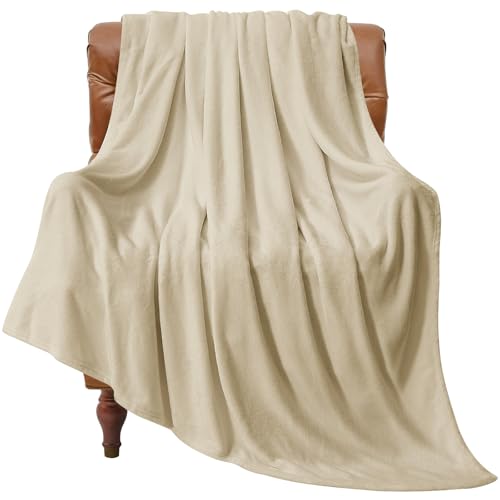 Image of BEDELITE Fleece Blanket Linen Throw Blanket for Couch & Bed, Luxury Plush Cozy Fuzzy Blanket 50 inch x 70 inch, Super Soft Warm Lightweight Fall Throw Blanket for Travel Camping