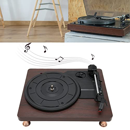 Toca-discos Fonográfico Vintage, 3 Velocidades Toca-discos Giratório Vintage Entrada AUX 100-240V Al