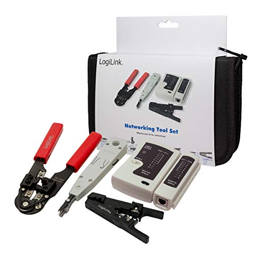 LogiLink WZ0012 5in1 Netzwerk Werkzeug Set für RJ11, RJ12, RJ45 inkl. Tasche