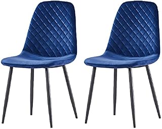 AINPECCA Set of 6 Velvet Dining Chairs Fabric Upholstered seat with Metal Legs Dressing Lounge Home(Gray,6)