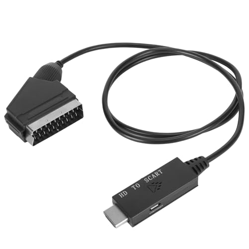 Câble HDMI vers Péritel, Câble HDMI vers DVI avec clé de Mode, Adaptateur Convertisseur pour Enregistreurs DVD TV VHS VCR, Prend en Charge PAL B N M NTSC M...