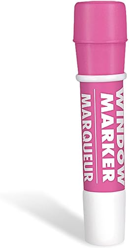 Fiesta perfecta Espíritu de equipo el vidrio Marcadores Decoración, Rosa, fácil de lavar Off, 4"