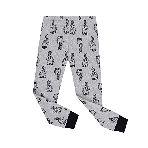 Benaive Easter Pajamas for Boys, Bunny Pjs for Boy Cotton Pajama, 2-Piece Children Pants Set (Rabbit, Grey, 3T) - image 3