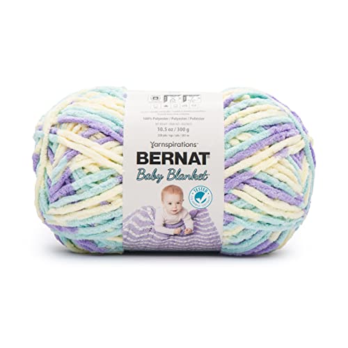 Image of Bernat BABY BLANKET BB Easter Egg Yarn - 1 Pack of 10.5oz /300g - Polyester - #6 Super Bulky - 220 Yards - Knitting /Crochet