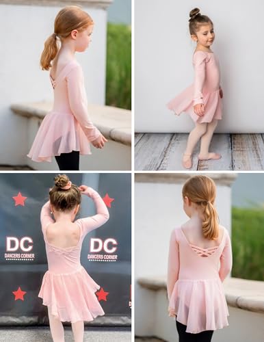 Arshiner ####BLS005178_PP_130 Kids Girls Classic Long Sleeve Leotard Dance Ballet Dress Light Pink 130 Light Pink 130 Age thumb #4