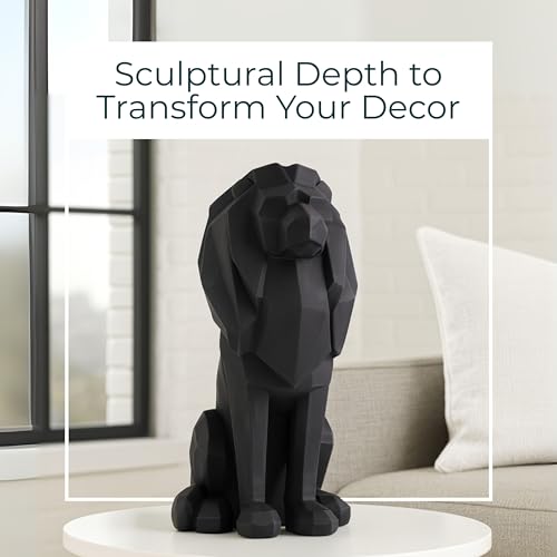 Figura Decorativa León Sentado 11 in Negro miniatura 3