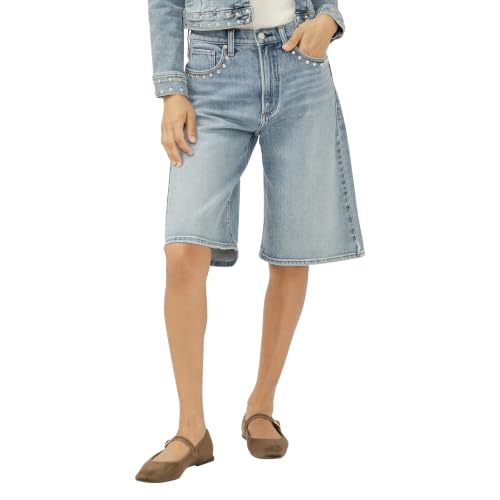 Silver Jeans Co. Women's Be Easy High Rise Long Shorts, Vista, 25W x 13L by Silver Jeans Co. - Used condition - US$28.99