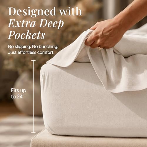 Image of Tribeca Living King Cotton Flannel Flat Sheet Only 170-GSM - Oversized 112 x 106 Inch Dimensions for Generous Bed Coverage - Soft Breathable Bedding in Ivory