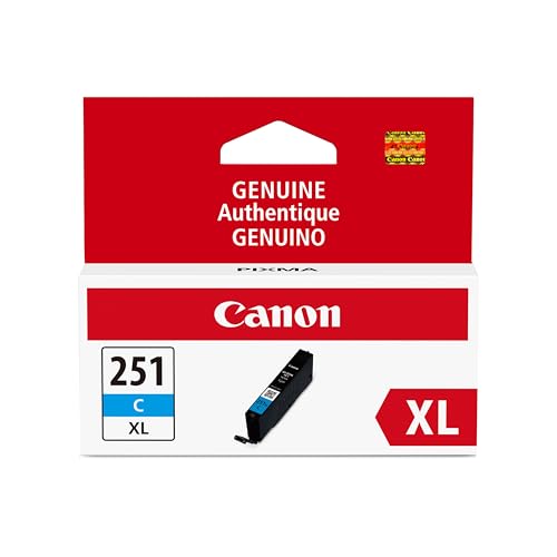 Canon CLI-251XL Genuine Cyan Ink Tank, Compatible with MG6320, IP7220 & MG5420, MX922, MG5520, MG6420, MG7120, iX6820, iP8720, MG7520, MG6620, and MG5620 Printers