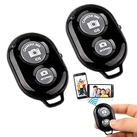 Bluetooth Fernbedienung, Kamera-Fernbedienung mit Kabelloser Bluetooth, 2 Stück Wireless Bluetooth Kamera Fernbedienung, Handy Bluetooth Selfie Remote Control, für iOS, Android Smartphone, Schwarz