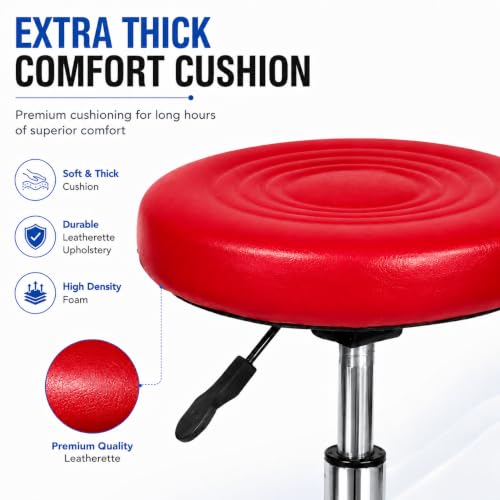 Image of NGFC Doctor Stool with Adjustable Height || Sitting Stools for Home /Doctor /Medical /Salon /Warehouse /Garage (Red, Pack of 4)